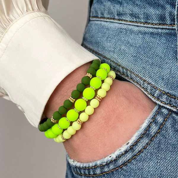Super Gem Perlenarmband Big Neon lime style